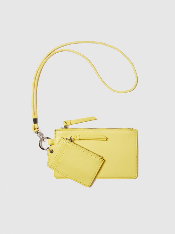 Cell phone holder with card holder - null - Yellow | Sisley image number 1